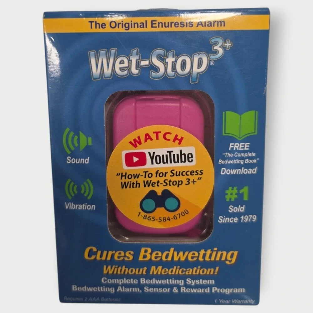 Wet-Stop 3 PINK Bedwetting Enuresis Alarm with Loud Sound and Strong Vibrations